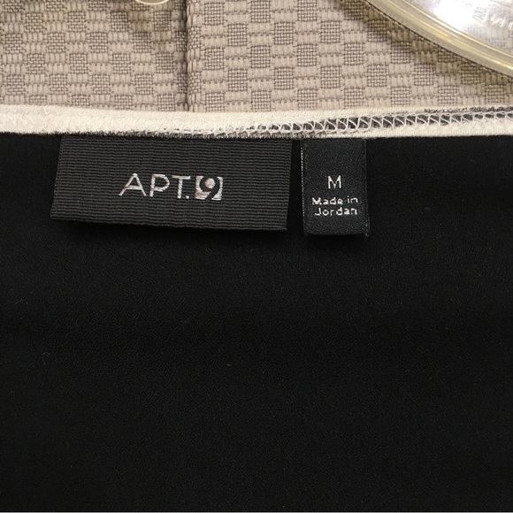 APT. 9 Medium long sleeve women's top black white - Picture 2 of 9
